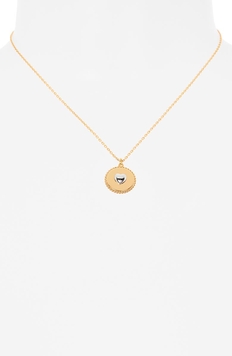 Kate Spade New York heartful mini pendant, Alternate, color, Gold/ Silver