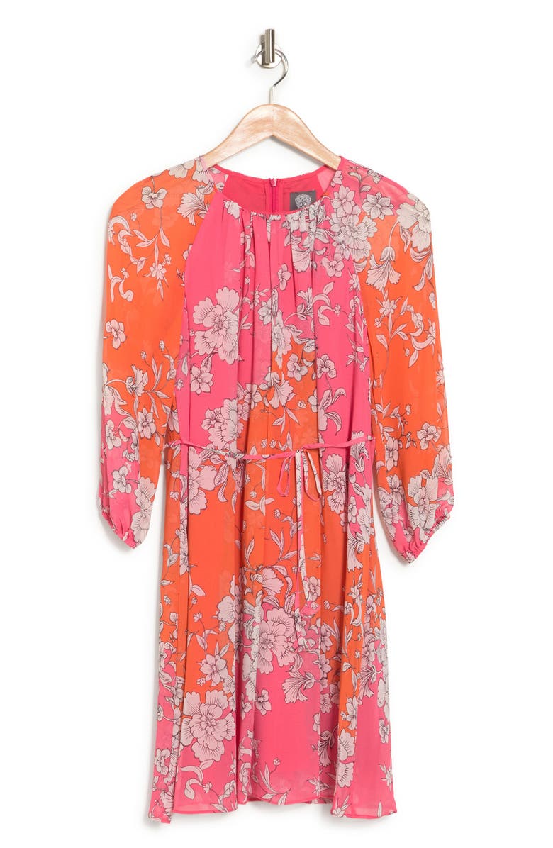 Vince Camuto Floral Chiffon Dress, Alternate, color,