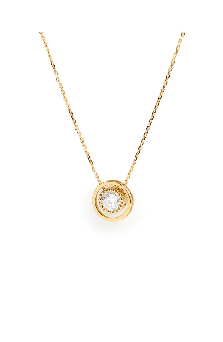 ZARUX Eternal Halo Diamond Pendant Necklace, Main, color, Yellow Gold