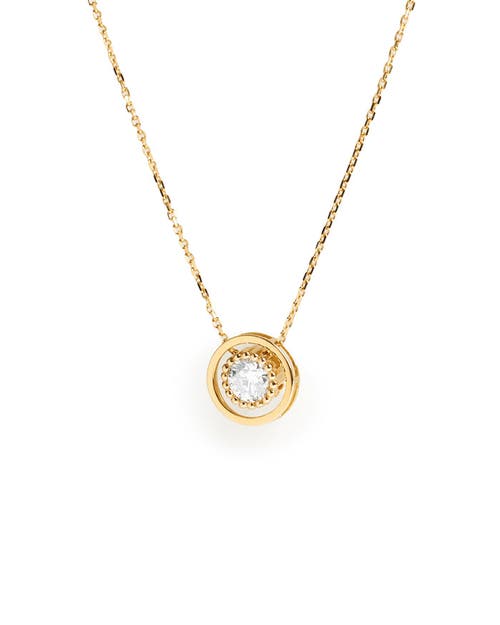 Zarux Eternal Halo Diamond Pendant Necklace In Gold