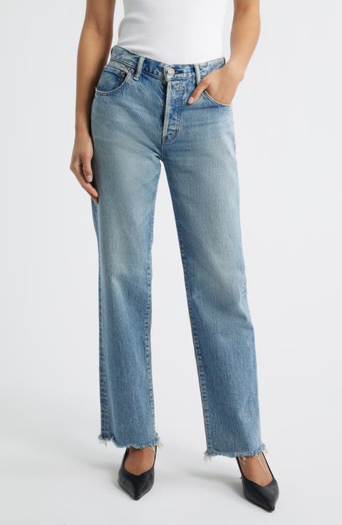 Sebring Frayed Straight Leg Jeans