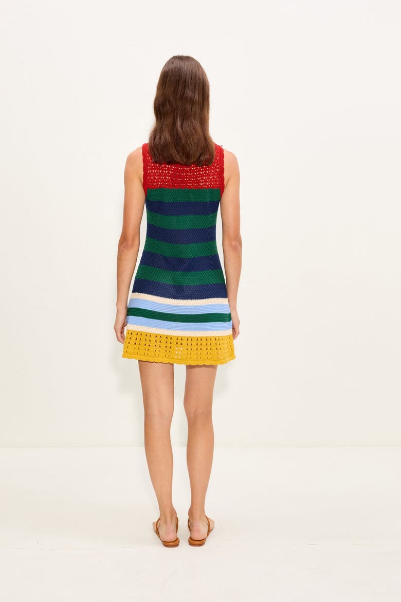 Yvonne Knit Mini Dress, Alternate, color, BRICK STRIPE COMBO