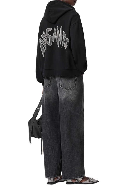 Allsaints Organic Cotton Zinc Oversized Rhian Hoodie In Multi