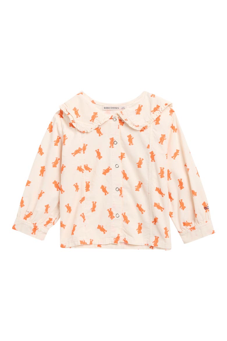 Kids' Softpaw Monster Print Organic Cotton Corduroy Shirt, Main, color, LIGHT PINK