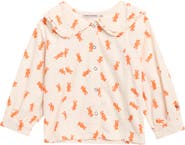 Bobo Choses Kids' Softpaw Monster Print Organic Cotton Corduroy Shirt