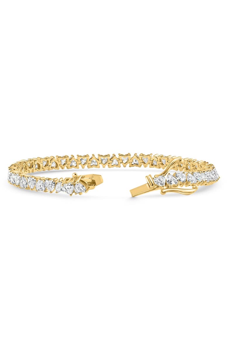 Bliss Diamond 10.50Ct Heart Cut Diamond Tennis Bracelet 14k Gold 7" Lab Grown, Alternate, color, 14K Yellow Gold