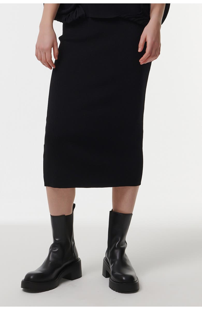 Leem Knitted Pencil Skirt, Alternate, color, Black