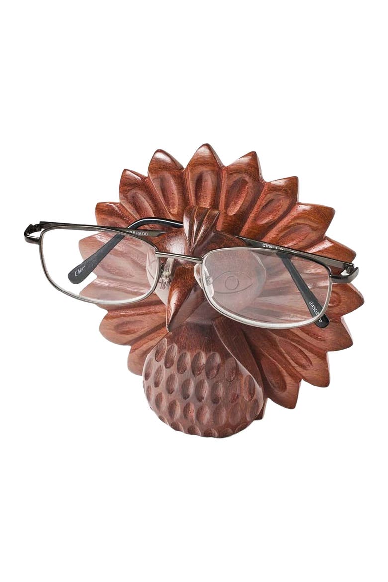 Peacock Glasses Holder Stand, Alternate, color, Brown