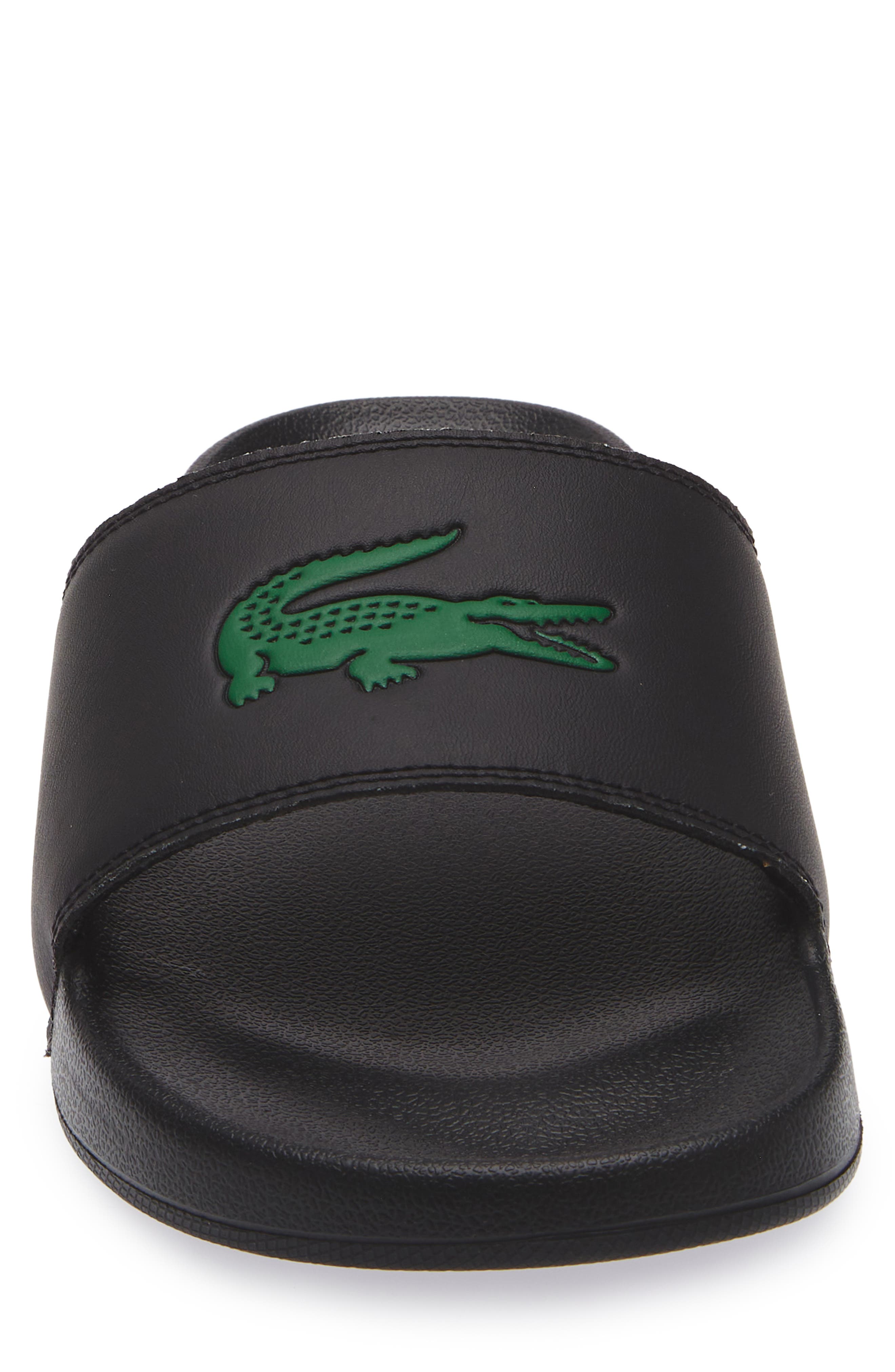 Lacoste Serve Slide Sandal, Alternate, color, Black/ Green