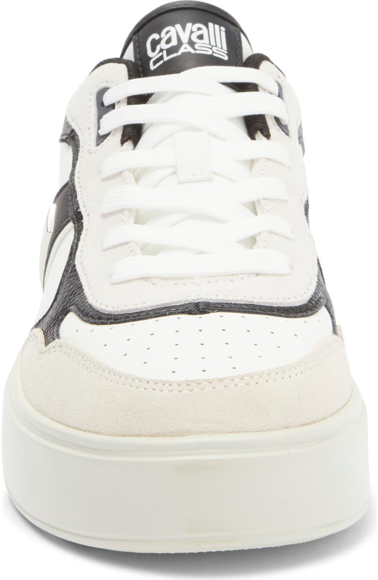 Roberto Cavalli Cavalli Class Low Top Sneaker, Alternate, color, White/ Black/ Farro