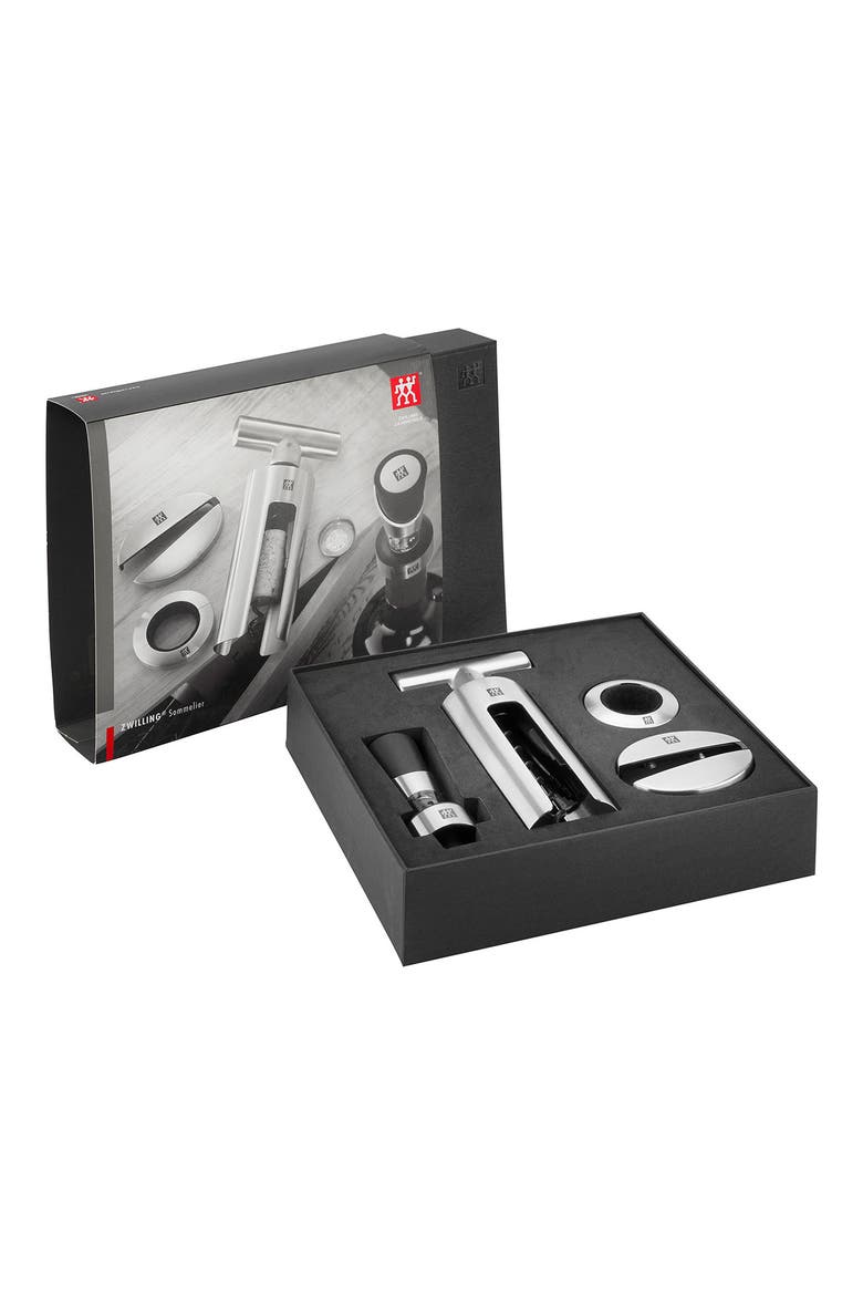 Sommelier 4-Piece Stainless Steel Wine Tool Set, Alternate, color, STAINLESS STEEL