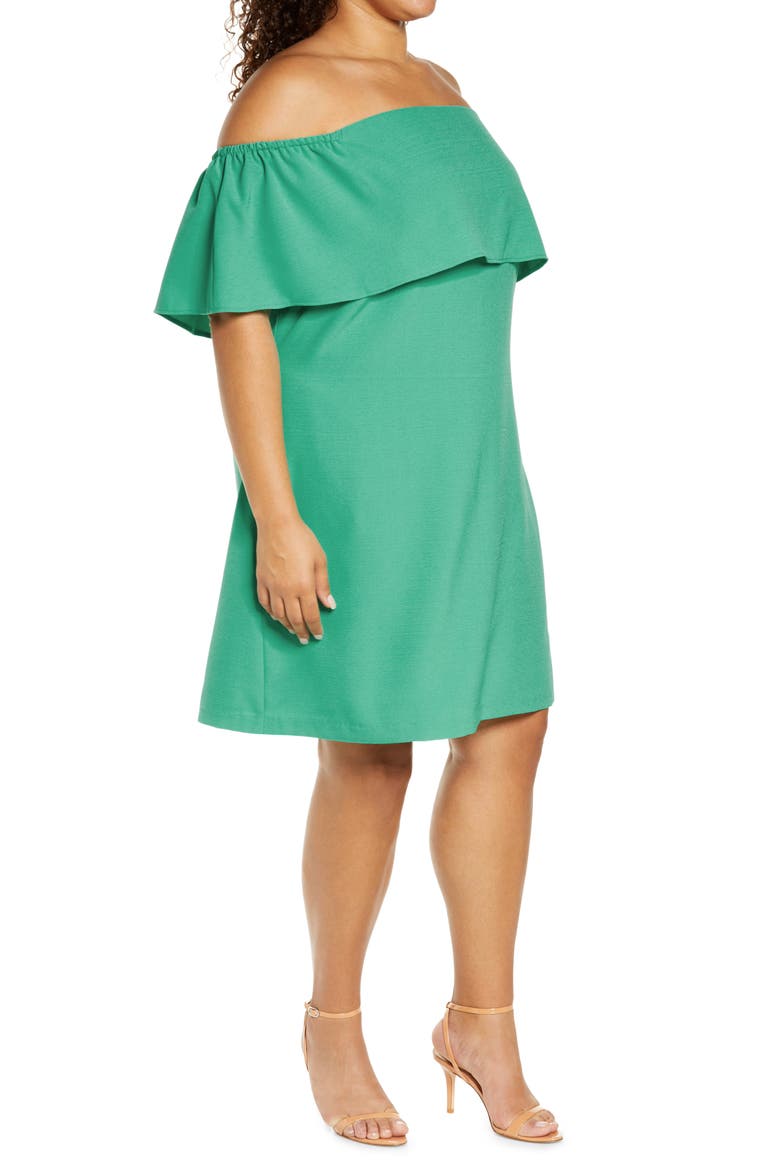 Off-the-Shoulder Cocktail Dress, Alternate, color, ATLANTIS