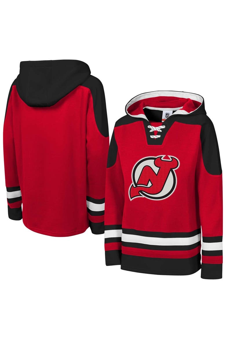 Youth Red New Jersey Devils Ageless Must Have Home V-Neck Pullover Hoodie, Main, color, Red