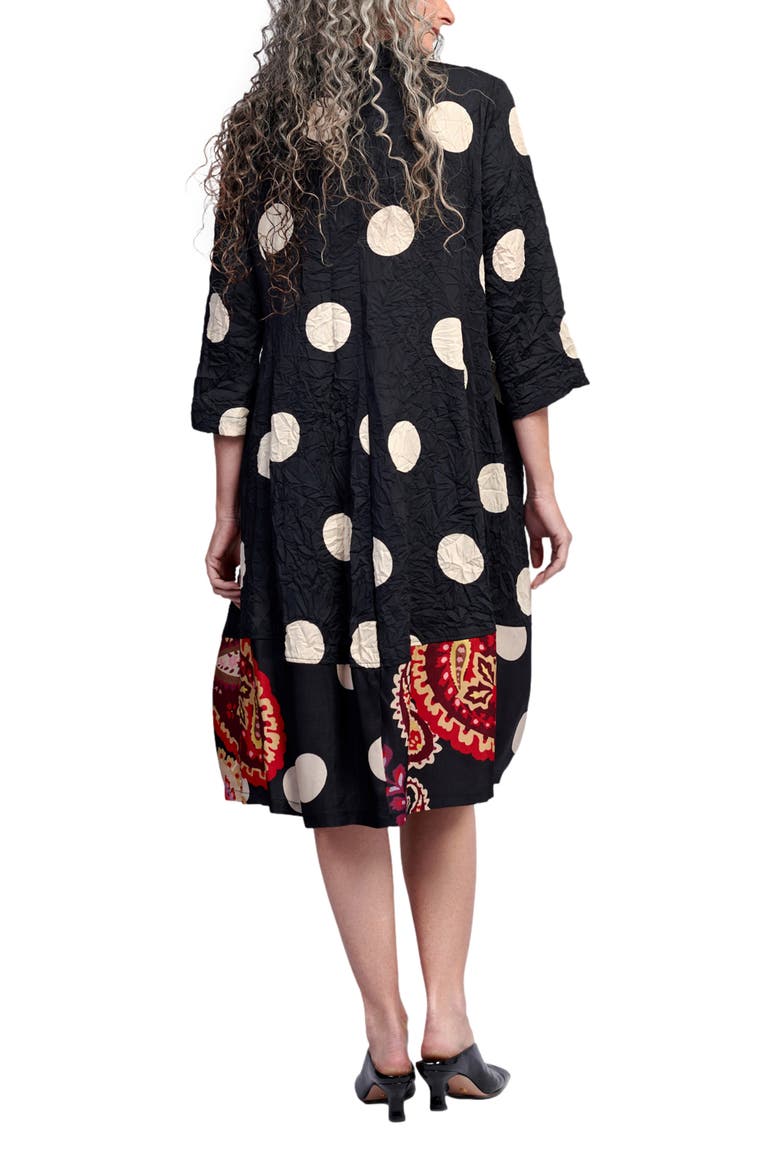 Polka dots mixed print shirt dress, Alternate, color, Black Paisley Print