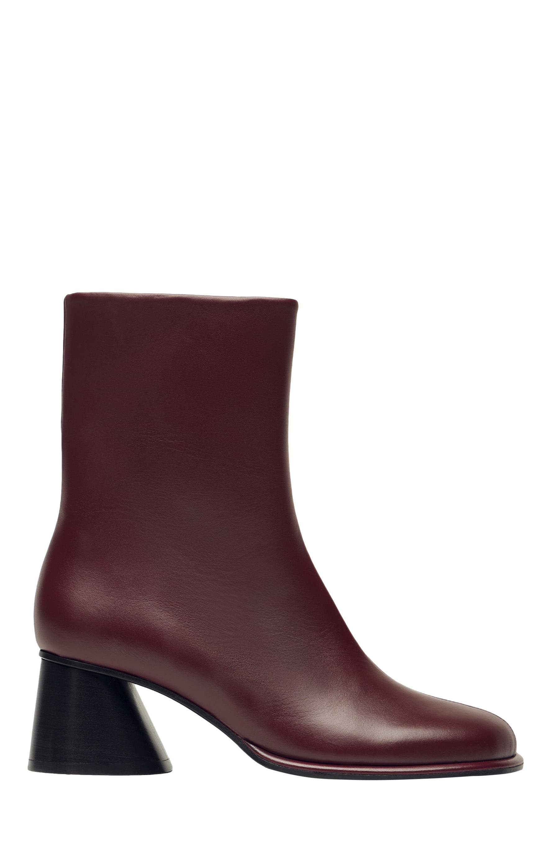 Holton Smooth Leather Heeled Boots, Main, color, Dark Cherry