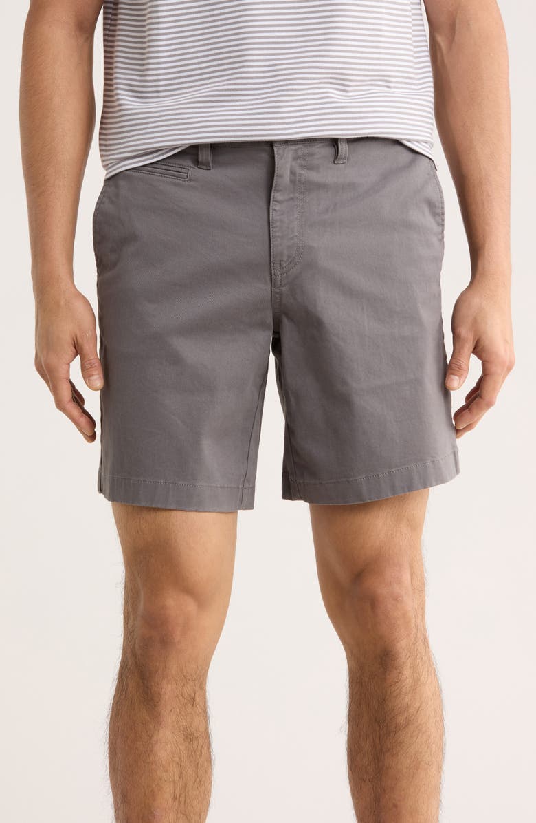 14th & Union Wallin Stretch Twill Chino Shorts, Main, color, Grey Castlerock