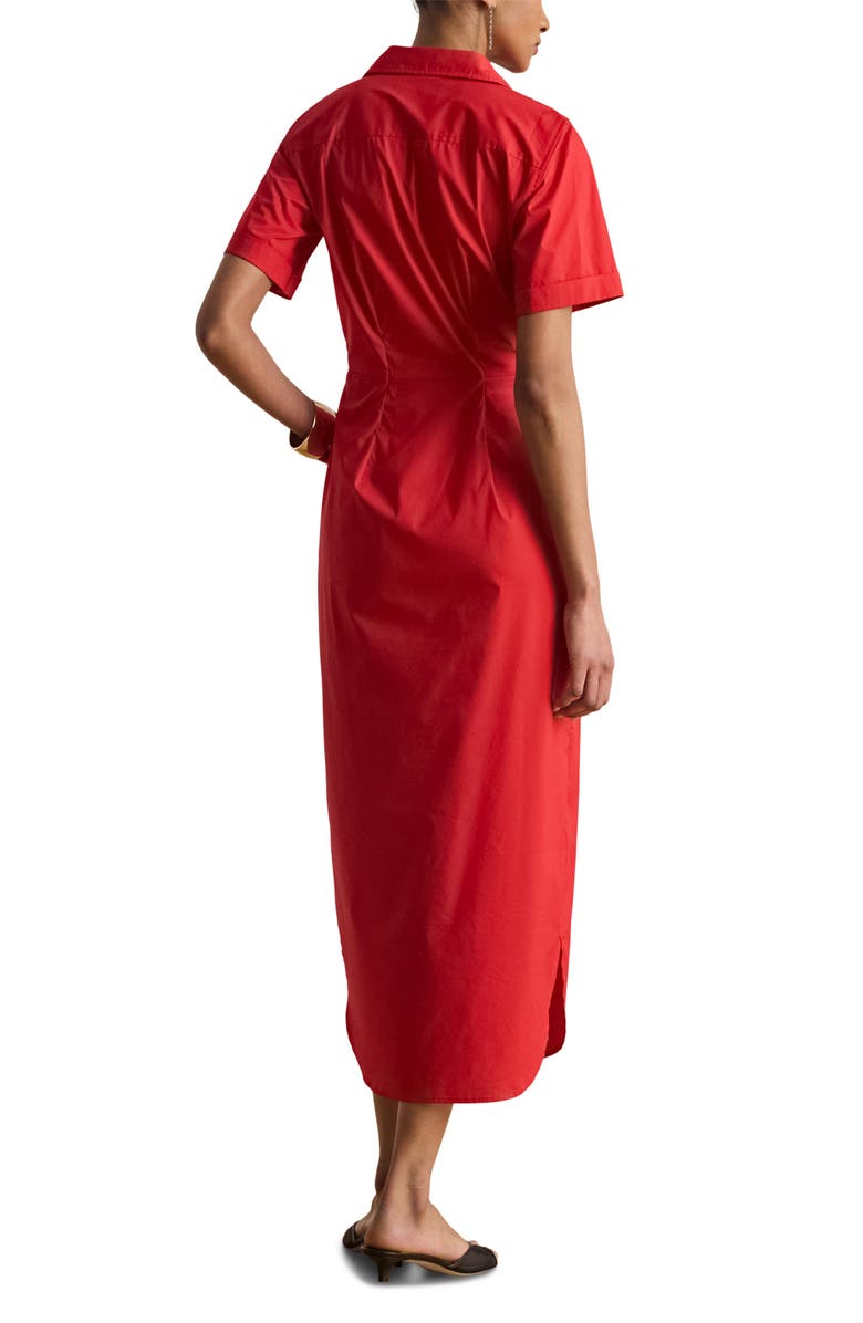 Lauren Ralph Lauren Twist Front Cotton Blend Shirtdress, Alternate, color, Red