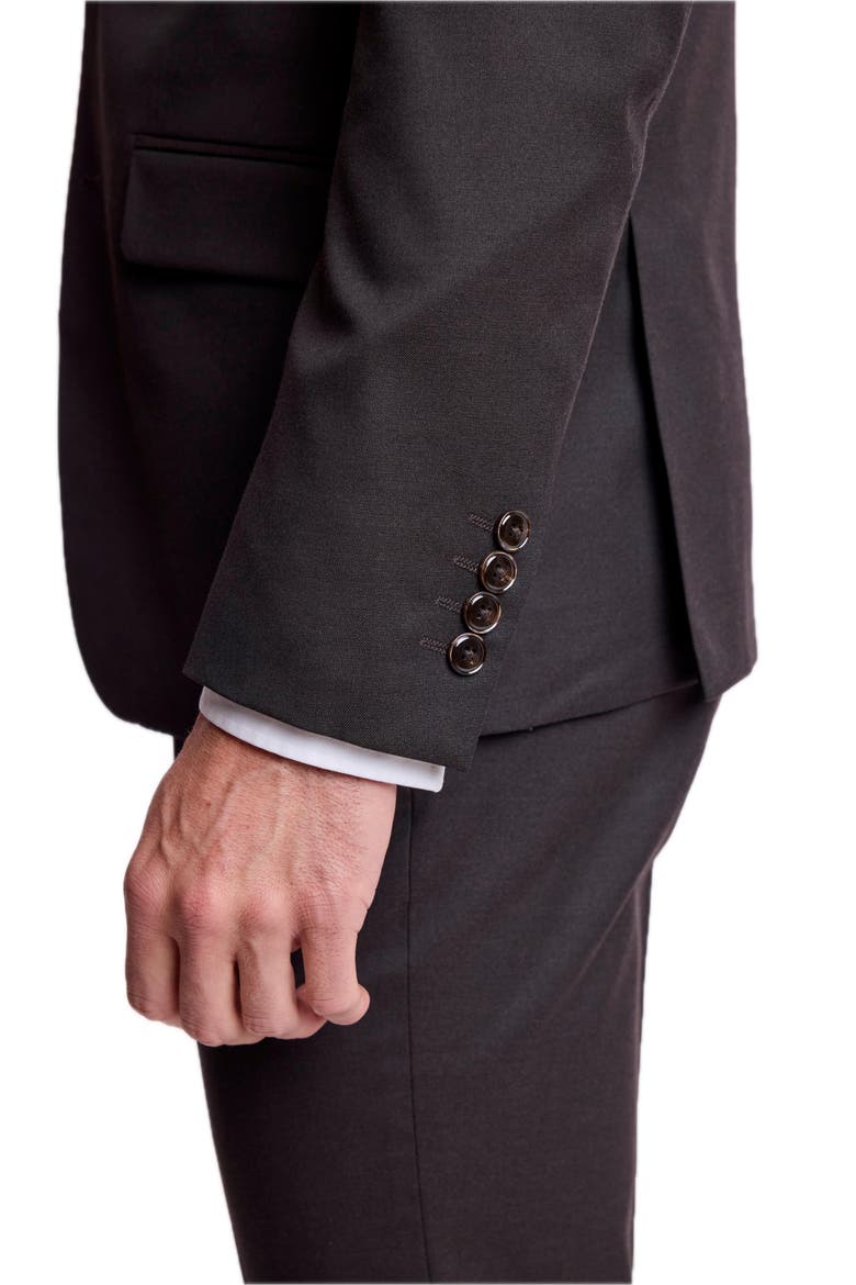 Ashton Slim Fit Peak Lapel Suit Jacket, Alternate, color, DARK CHOCOLATE