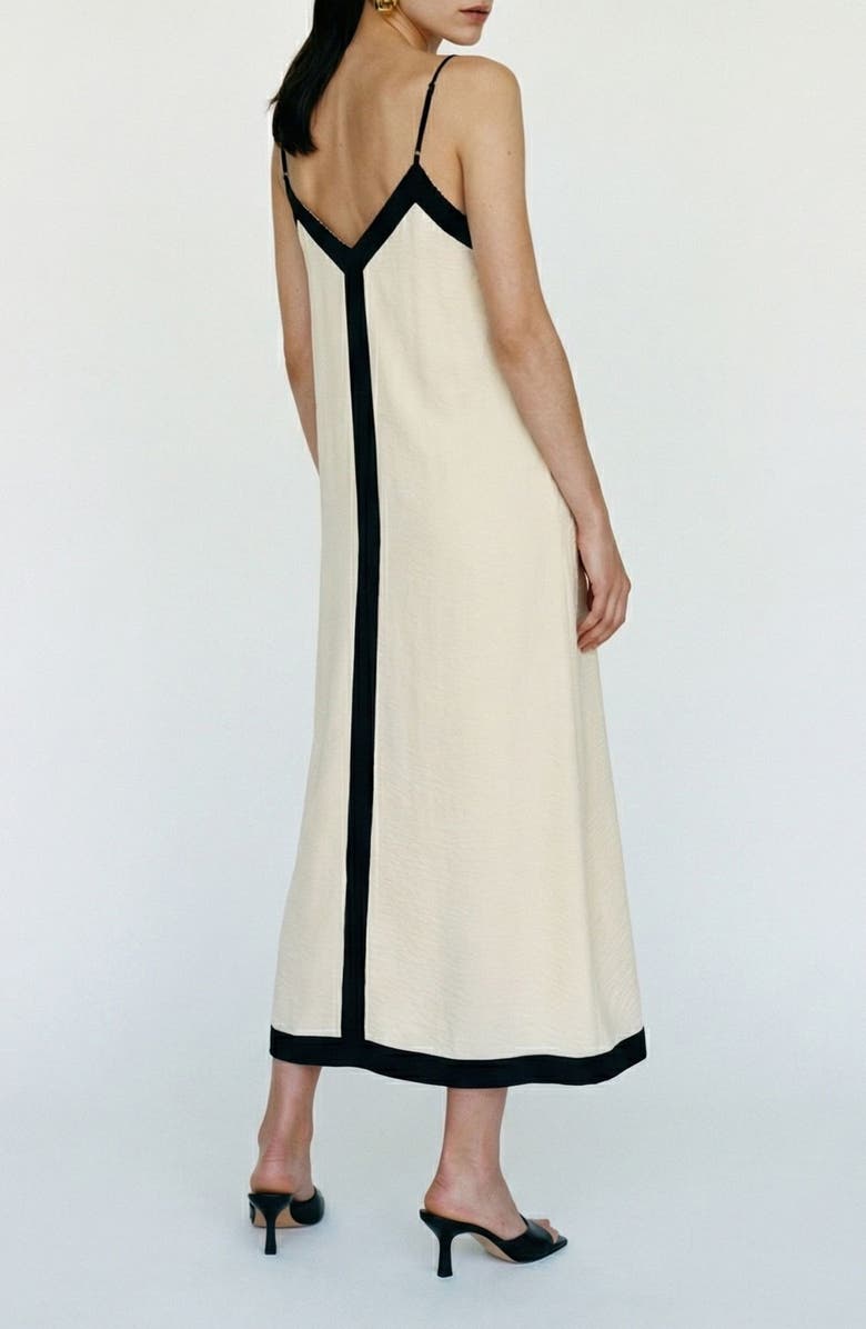 VERO MODA Denise V-Neck Midi Dress, Alternate, color, Birch Detail Black