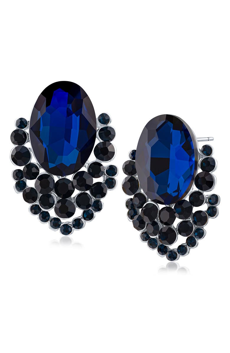 JARDIN Crystal Stud Earrings, Main, color, Blue/ Silver
