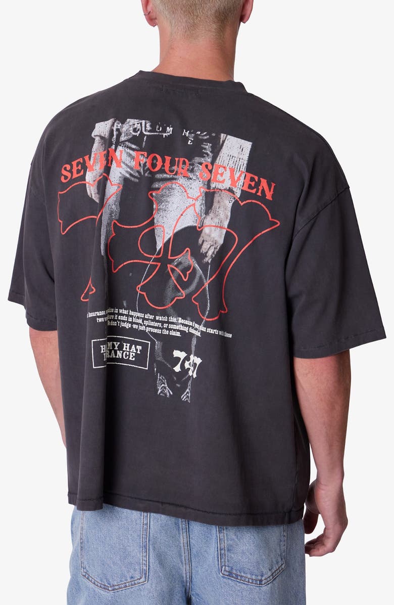 mnml 747 Graphic T-Shirt, Alternate, color, Washed Black