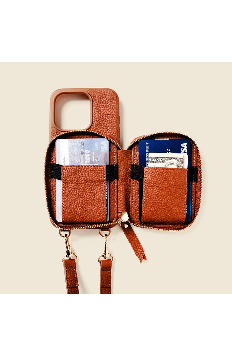 Casupo Leather iPhone Case with wallet and crossbody strap, Alternate, color, Natural