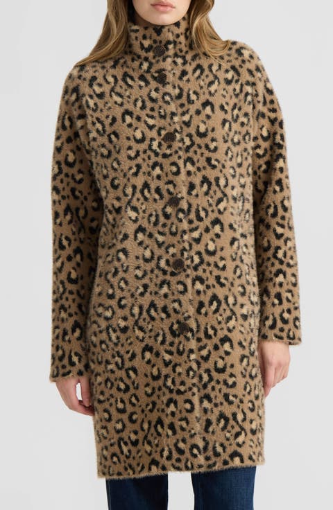 Eyelash Knit Knee Length Coat