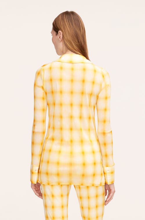REBECCA TAYLOR REBECCA TAYLOR OMBRE PLAID MESH BUTTON DOWN SHIRT 
