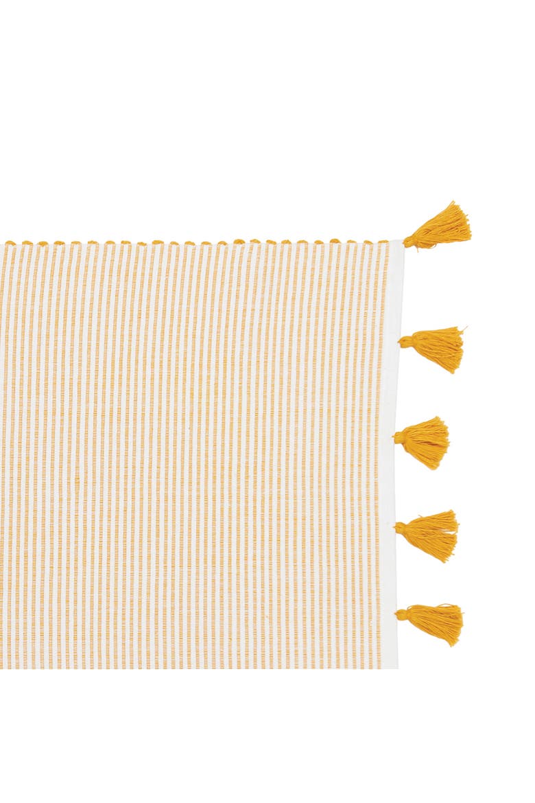 Brett Striped 100% Cotton Chambray Set of 4 Tassel Placemats 14" x 20", Alternate, color, Yellow