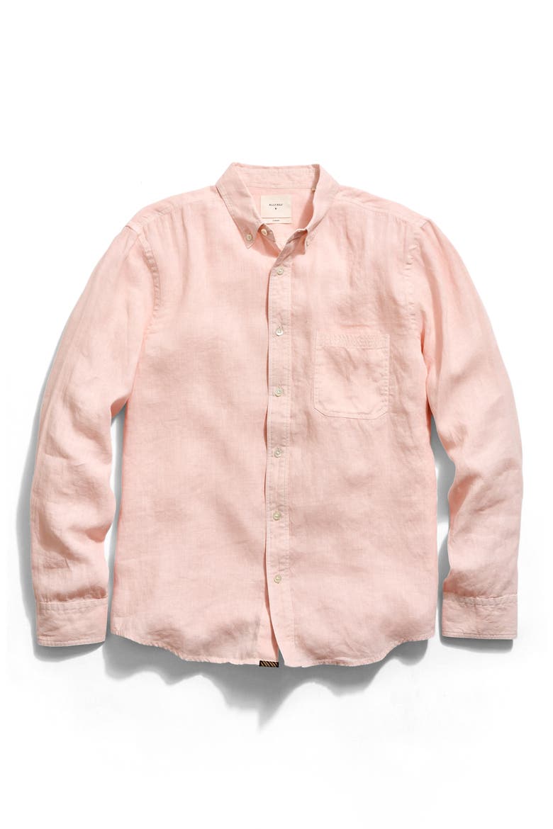 Tuscumbia Linen Button-Down Shirt, Alternate, color, BLUSH