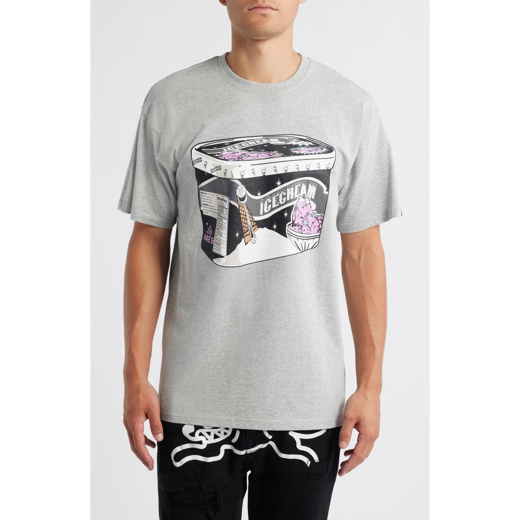Icecream Carton Graphic T-shirt In Gray