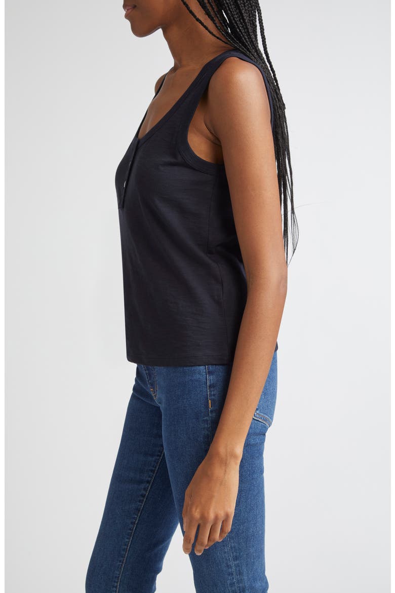 Harrison Cotton Henley Tank, Alternate, color, NAVY