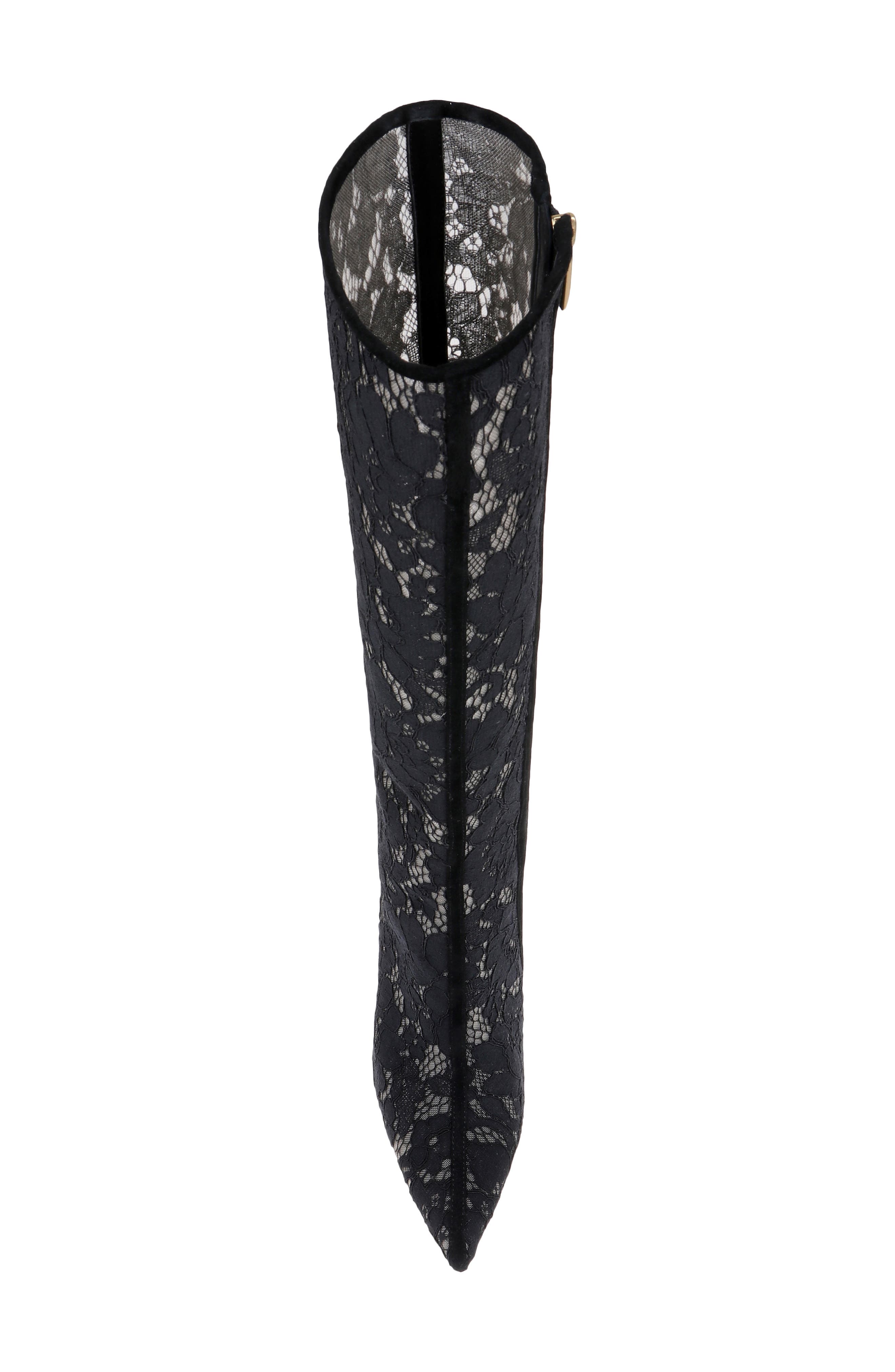 Fletcher Lace Knee High Boot, Alternate, color, BLACK LACE