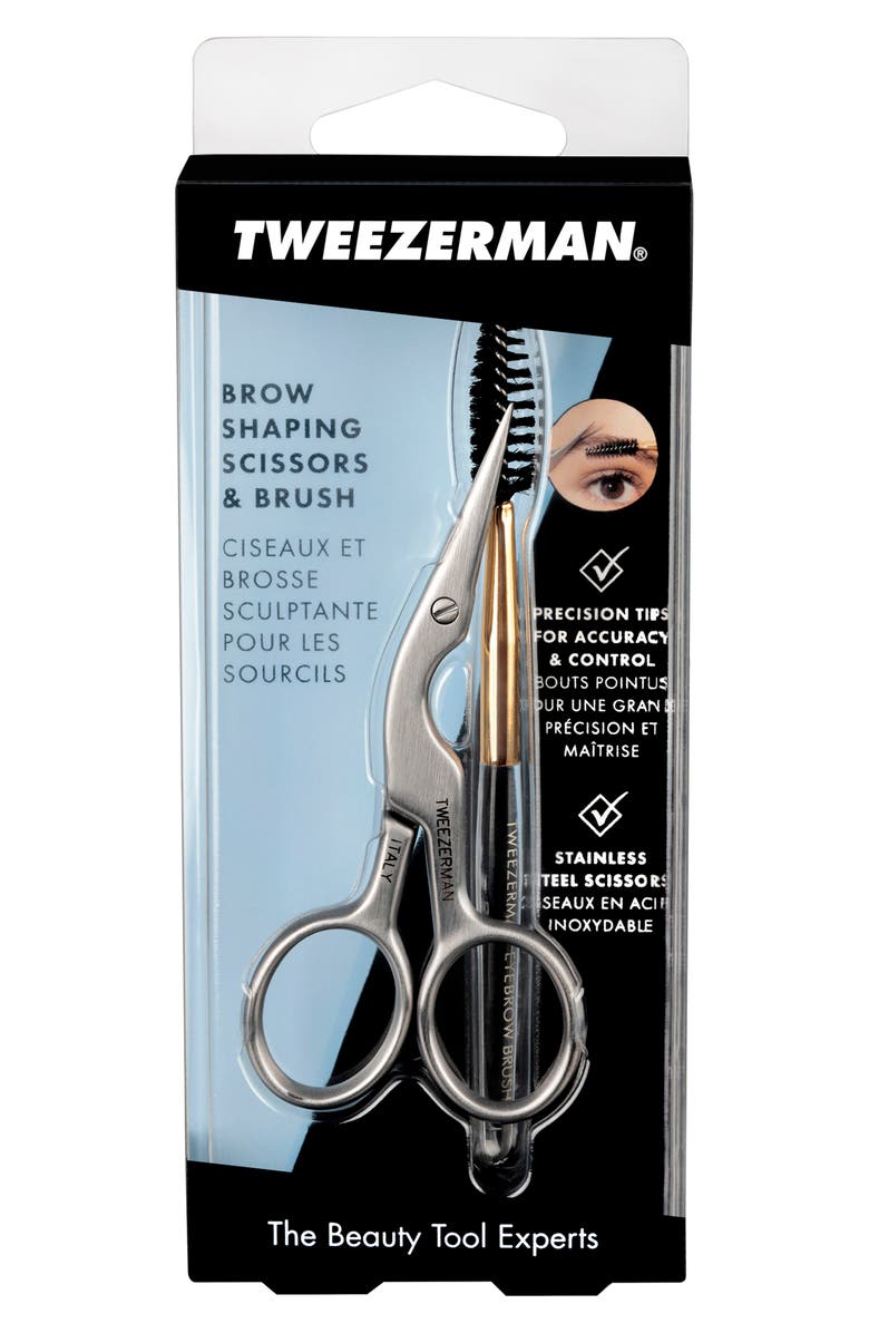 TWEEZERMAN Brow Shaping Scissors & Brush Duo, Alternate, color,