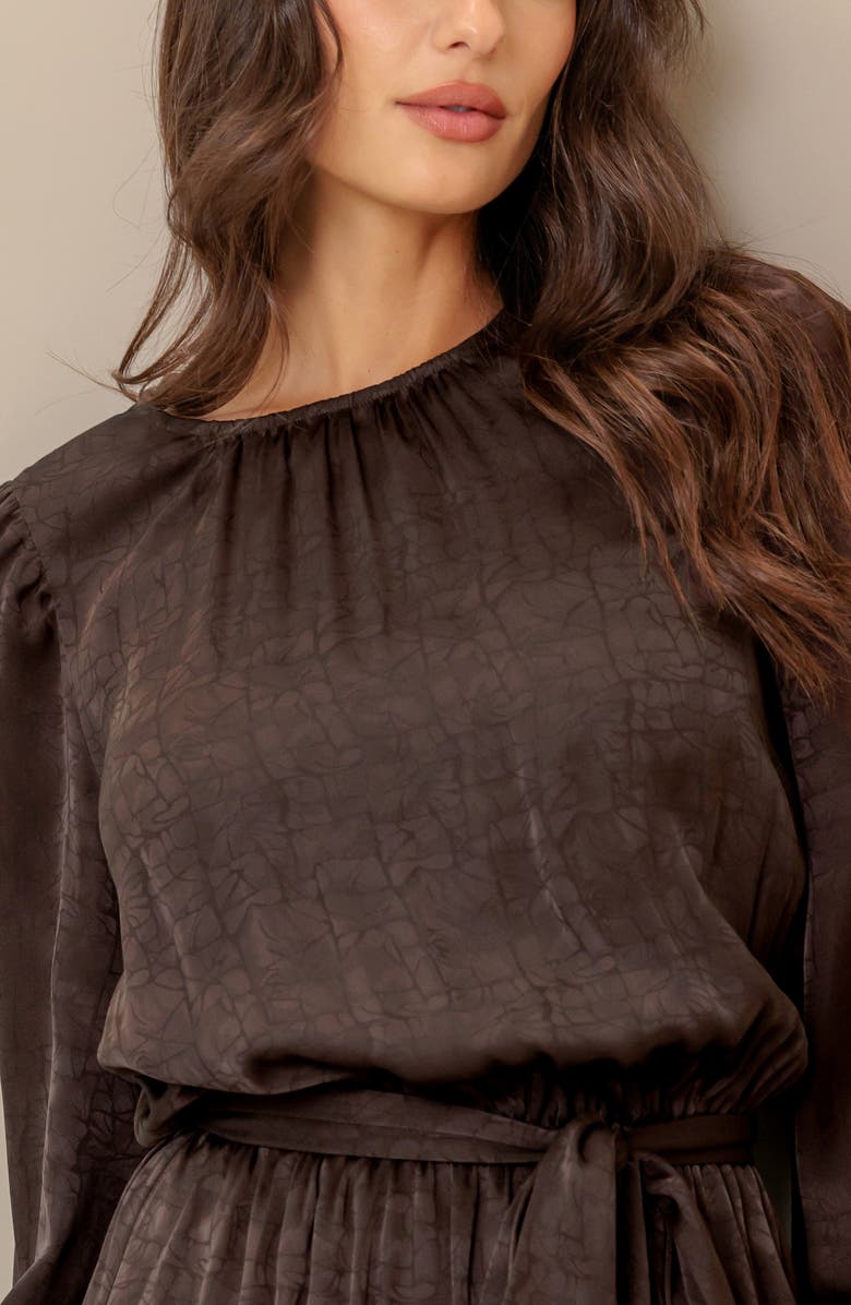 FLYING TOMATO Woven Long Sleeve Jumpsuit, Alternate, color, Brown