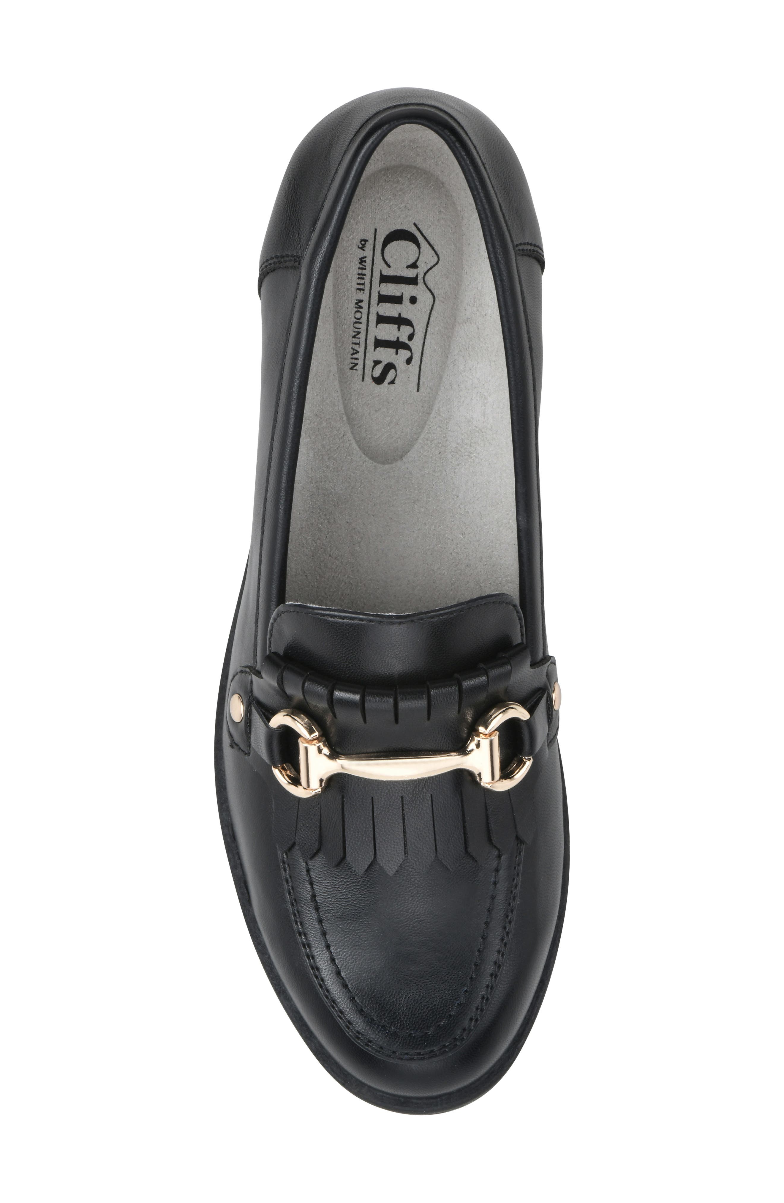 CLIFFS BY WHITE MOUNTAIN Galeena Buckle Kiltie Loafer, Alternate, color, Black/ Smooth