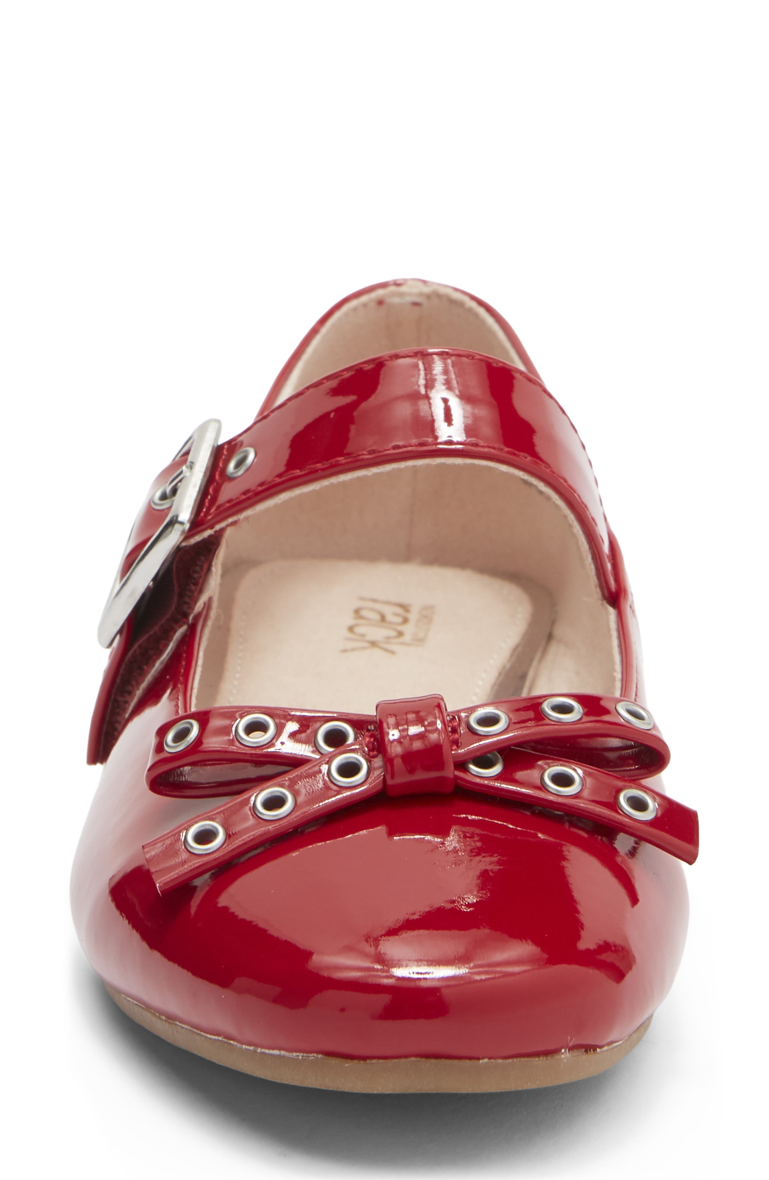 Kids' Mikayla Grommet Bow Mary Jane Flat, Alternate, color, RED