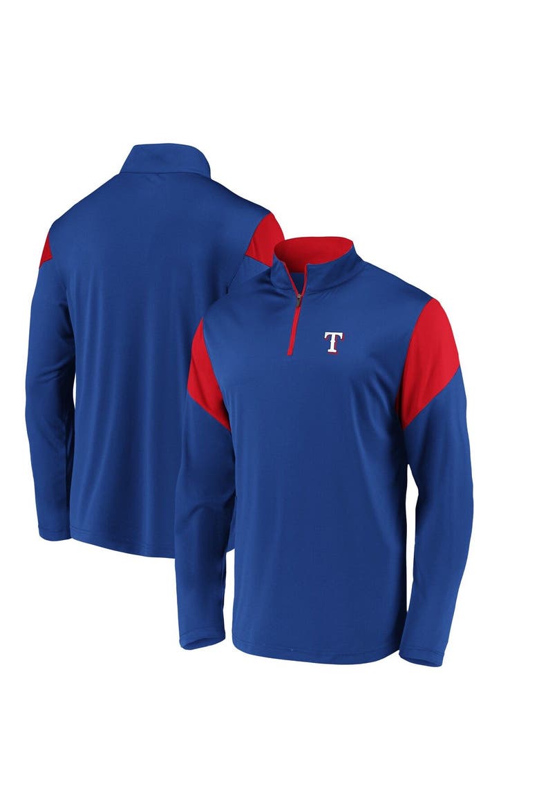 Men's Fanatics Branded Royal Texas Rangers Primary Logo Quarter-Zip Jacket, Alternate, color, Royal
