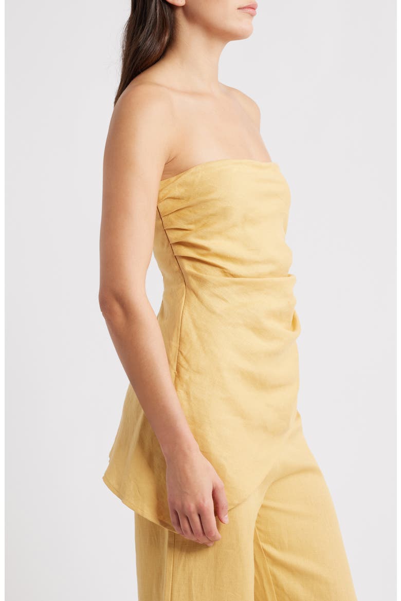 Nera Strapless Asymmetric Hem Top, Alternate, color, MARIGOLD