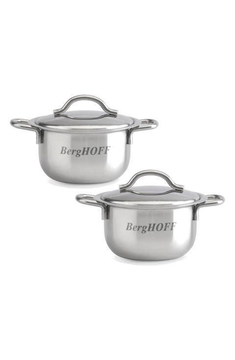 INTERNATIONAL Stainless Steel Covered Mini Pot - Set of 2