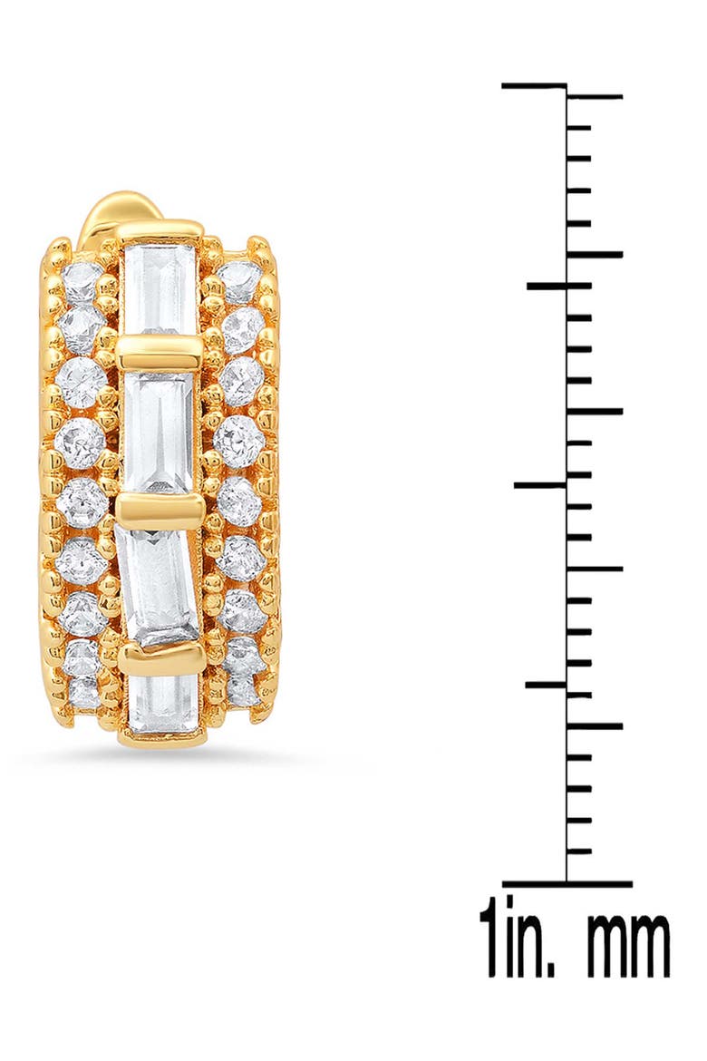 18k Gold Plated Baguette Huggie Hoop Earrings, Alternate, color, GOLD