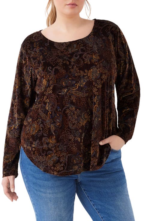 Velvet Burnout Shirttail Top