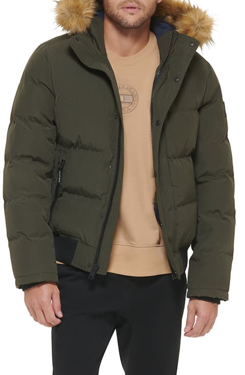 Arctic Snorkel Faux Fur Trim Bomber Jacket