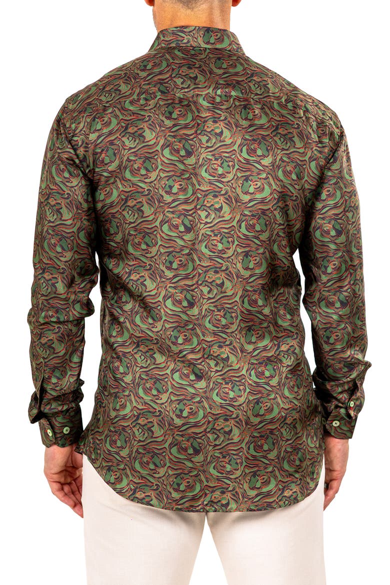 Fibonacci Marthyr 0244 Contemporary Fit Button-Up Shirt, Alternate, color, GREEN