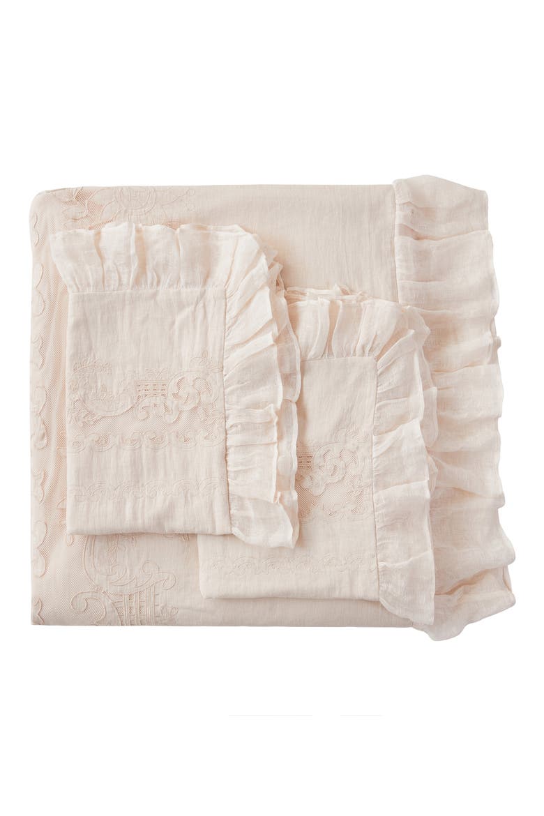 Tabitha Linen Duvet 3-Piece Set, Alternate, color, BLUSH