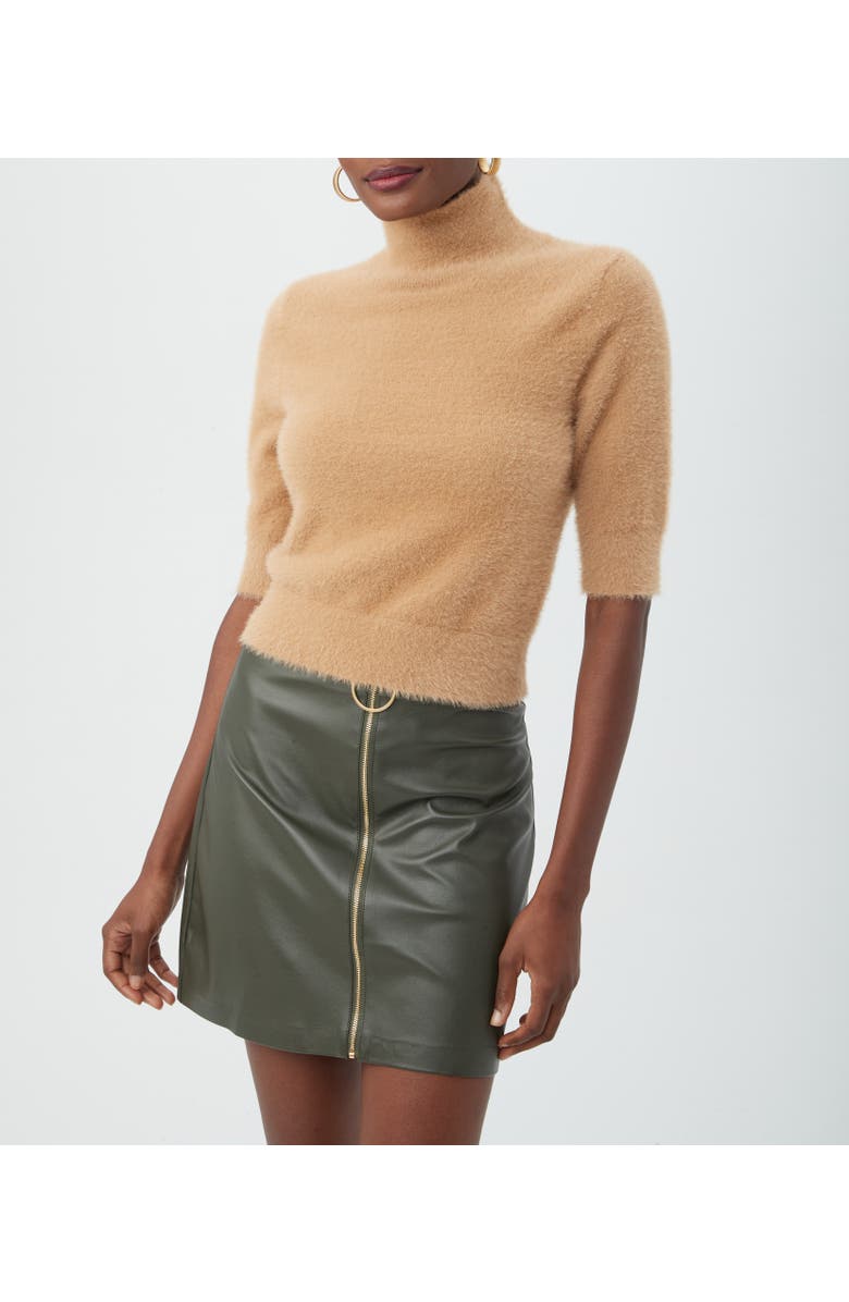 Trina Turk Mali Fuzzy Sweater, Main, color, Camel