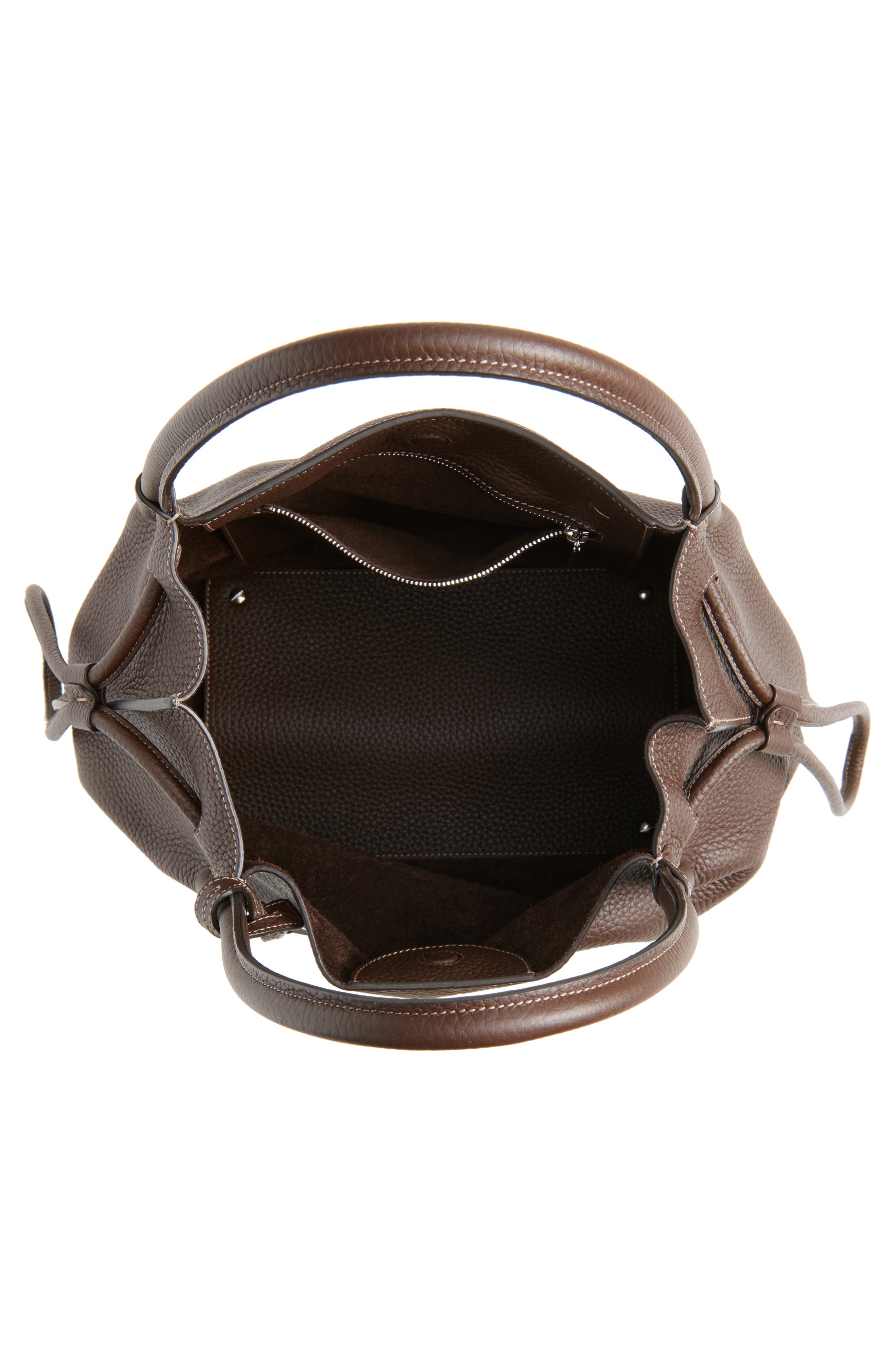 Tod
s Small Buz Leather Bucket Bag, Alternate, color, Marrone Africa