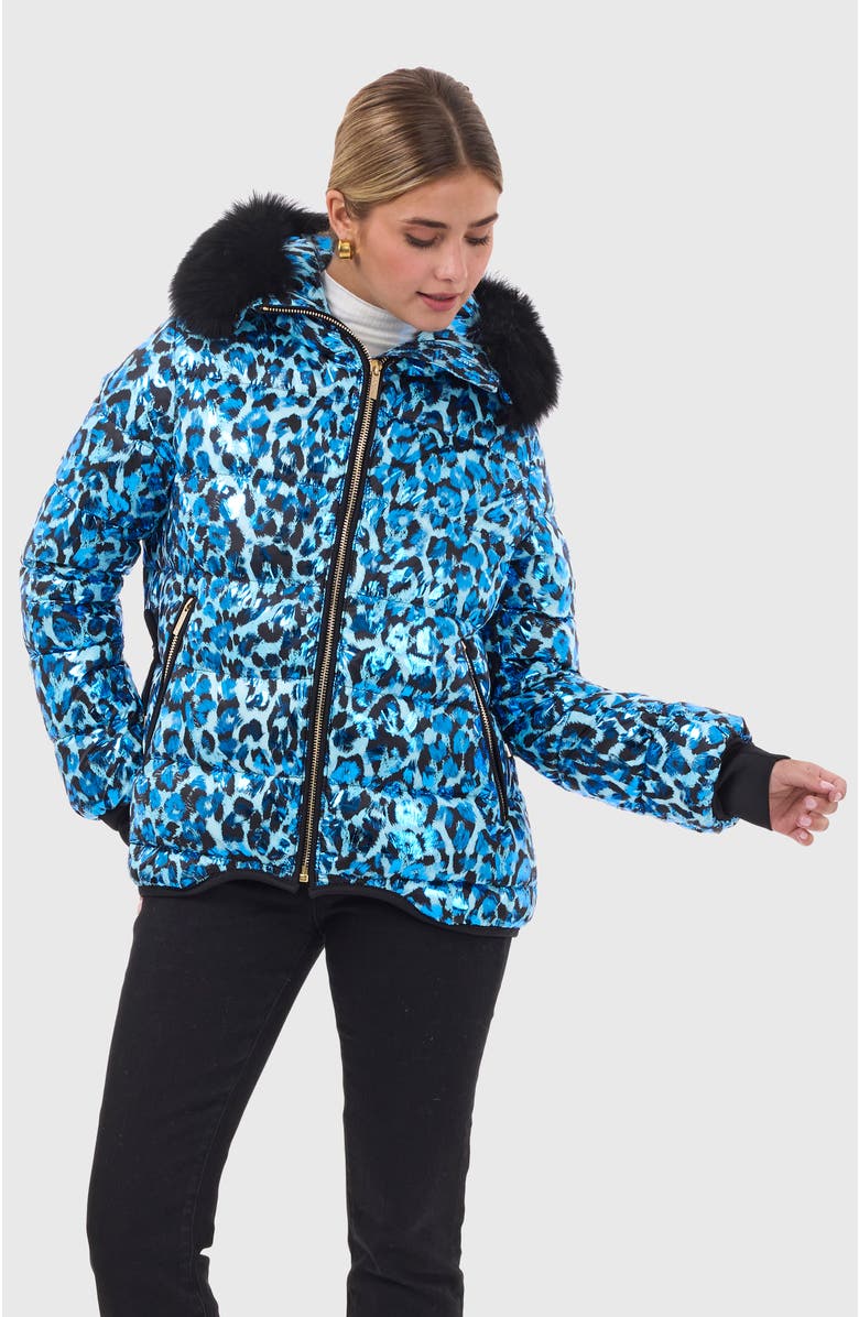 GORSKI Apres-Ski Jacket With Detachable Toscana Lamb Hood Trim, Alternate, color, Sky Lprd/Black