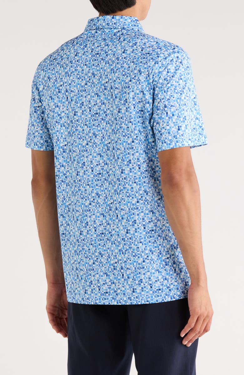 Bugatchi Victor Short Sleeve 8-Way Stretch OoohCotton<sup>®</sup> Knit Polo, Alternate, color, French Blue