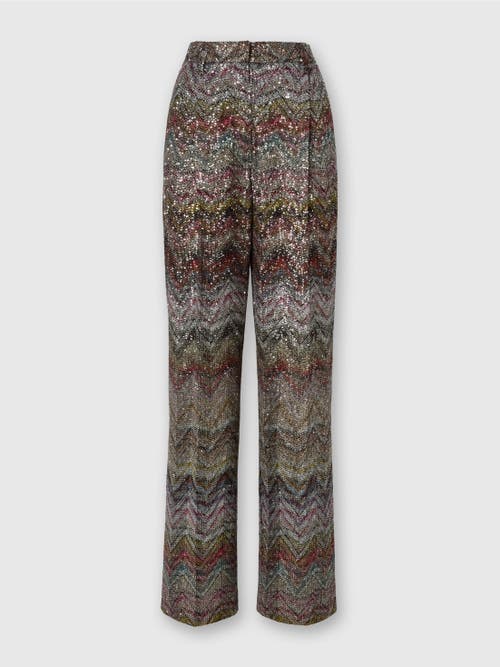Missoni Wide Leg Pants With Zigzag Pattern In Multi